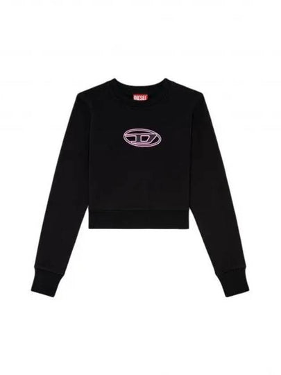 F Slimmy Cutout Logo Crop Sweatshirt Black - DIESEL - BALAAN 2