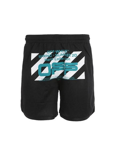 Wave Line Logo Mesh Shorts Black - OFF WHITE - BALAAN 1