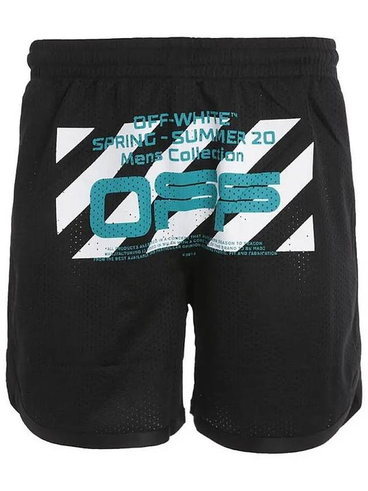 wave line logo mesh shorts black - OFF WHITE - BALAAN.