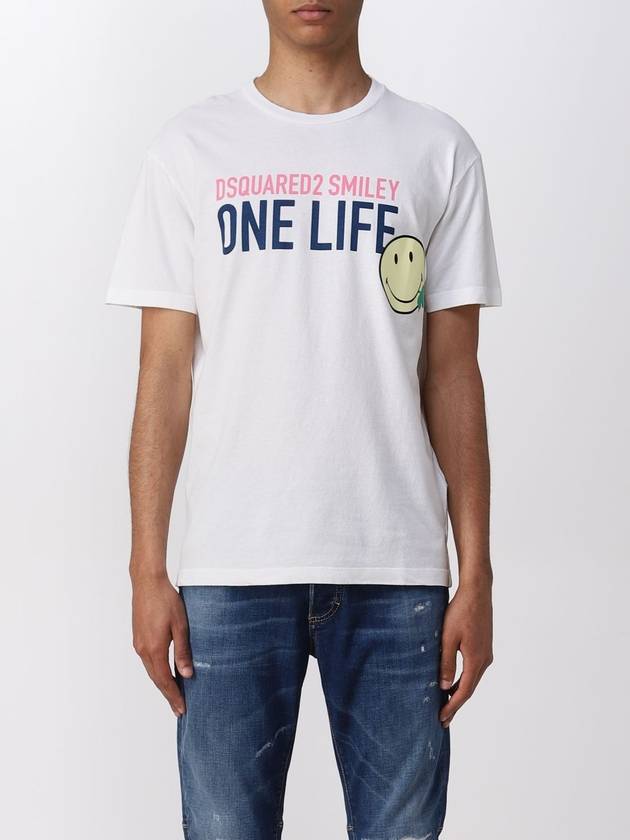 T-shirt One Life One Planet Smiley Dsquared2 con stampa - DSQUARED2 - BALAAN 1