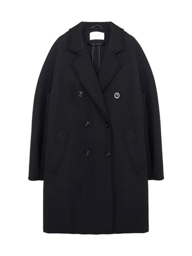 Pedone Jersey Wool Double Coat Black - MAX MARA - BALAAN 1