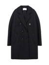 Pedone Jersey Wool Double Coat Black - MAX MARA - BALAAN 1