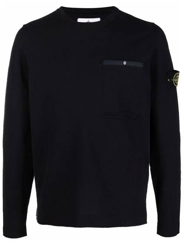 Wappen Patch Low Pocket Knit Top Navy - STONE ISLAND - BALAAN 2