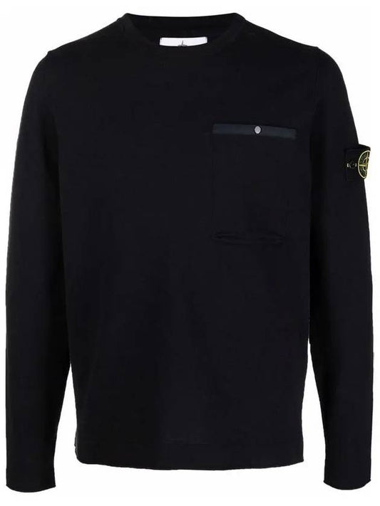 Wappen Patch Low Pocket Knit Top Navy - STONE ISLAND - BALAAN 2