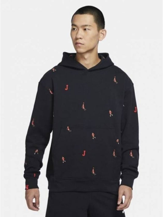 01-DC9708-010-Jordan-Essential AOP Hooded Shirt-Black - NIKE - BALAAN 1