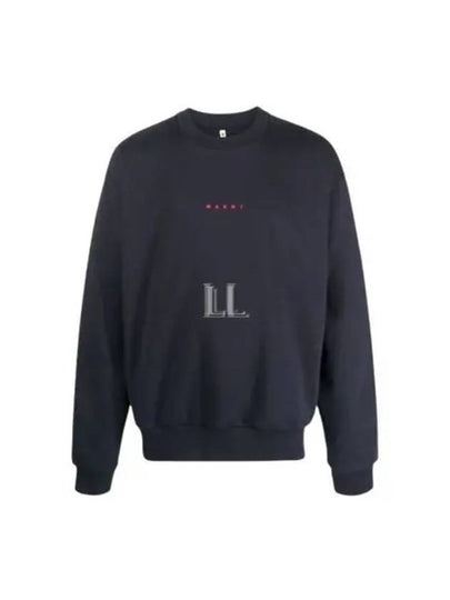 Mini Logo Organic Cotton Sweatshirt Blue Marine - MARNI - BALAAN 2