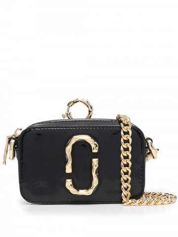 Snapshot Gold Logo Shoulder Bag Black - MARC JACOBS - BALAAN 1