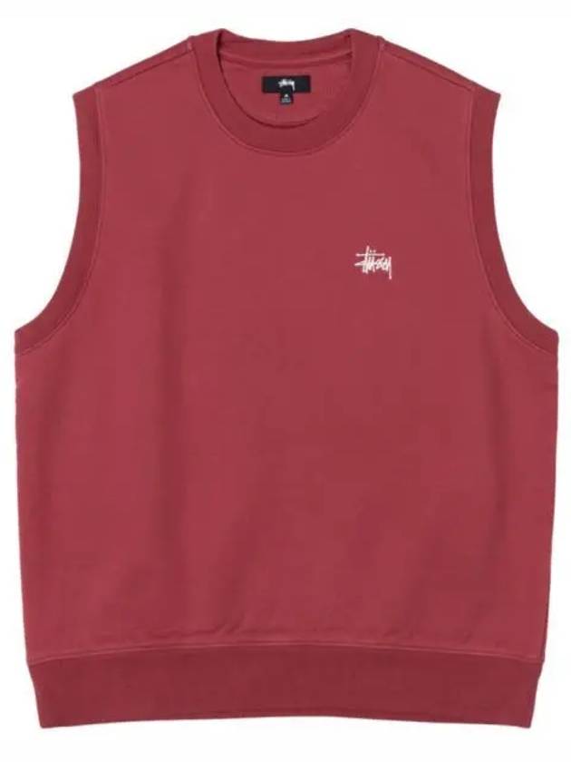 118524 ​​WASHED BURGUNDY STOCK Fleece Vest - STUSSY - BALAAN 1