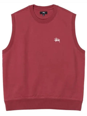 118524 ​​WASHED BURGUNDY STOCK Fleece Vest - STUSSY - BALAAN 1