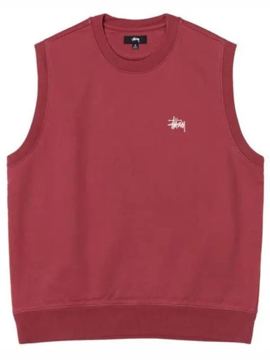 118524 ​​WASHED BURGUNDY STOCK Fleece Vest - STUSSY - BALAAN 1