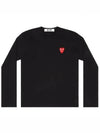 Play Double Heart Waffen Long Sleeve T-Shirt Black - COMME DES GARCONS - BALAAN 2