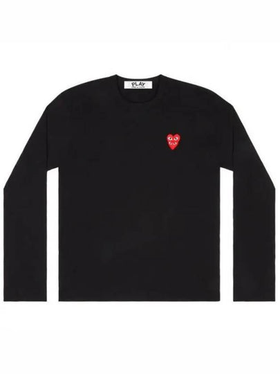 Double Heart Wappen Long Sleeve T-Shirt Black - COMME DES GARCONS - BALAAN 2