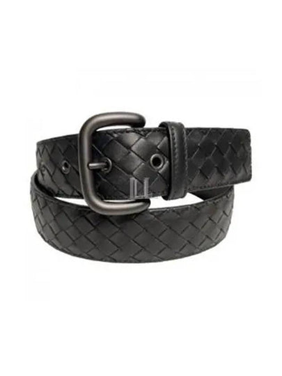 Men's Intrecciato Weaving Leather Belt Black - BOTTEGA VENETA - BALAAN 2