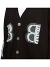 Women's Cashmere B Logo Cardigan Black - BARRIE - BALAAN 9