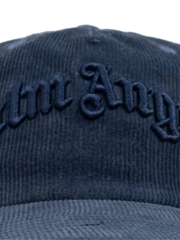 Palm Angels Corduroy Cap, Men's, Navy Blue - PALM ANGELS - BALAAN 4