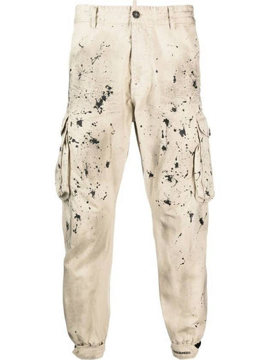 Paint Cargo Jogger Track Pants Beige - DSQUARED2 - BALAAN 1