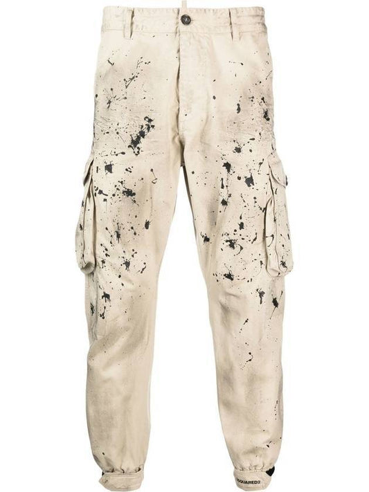 Paint Cargo Jogger Track Pants Beige - DSQUARED2 - BALAAN 1