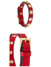 Rockstud Leather Bracelet Red - VALENTINO - BALAAN 5