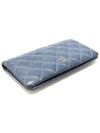 A31509 Blue Lambskin Silver Clad Classic Long Flap Wallet 16th - CHANEL - BALAAN 3