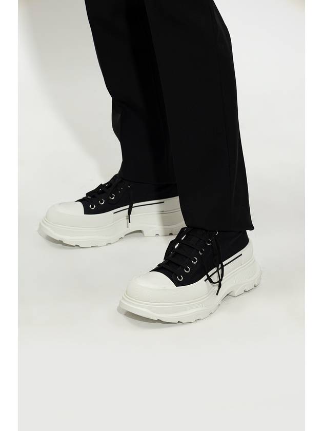 Men's Tread Lace-Up High Top Sneakers Black White - ALEXANDER MCQUEEN - BALAAN 3