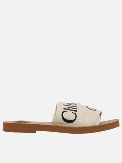 Woody Logo Flat Mule Slippers White - CHLOE - BALAAN 2