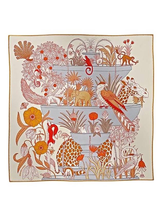 Precious Paradise Silk Scarf 45 Cream - HERMES - BALAAN 1