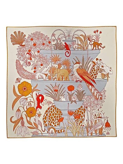 Precious Paradise Silk Scarf 45 Cream - HERMES - BALAAN 2