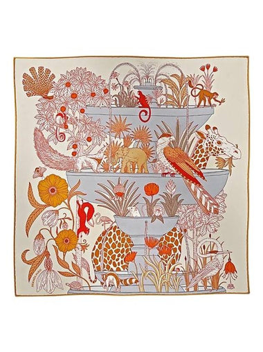 Precious Paradise Silk Scarf 45 Cream - HERMES - BALAAN 1