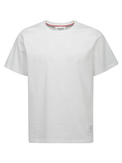 Men's Side Slit Relaxed Short Sleeve T-Shirt White - THOM BROWNE - BALAAN 2