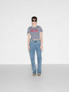 Cotton Back Logo Patch Straight Jeans Blue - GUCCI - BALAAN 3