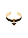 Triangle Logo Plaque Metal Bracelet Black Gold - PRADA - BALAAN 3