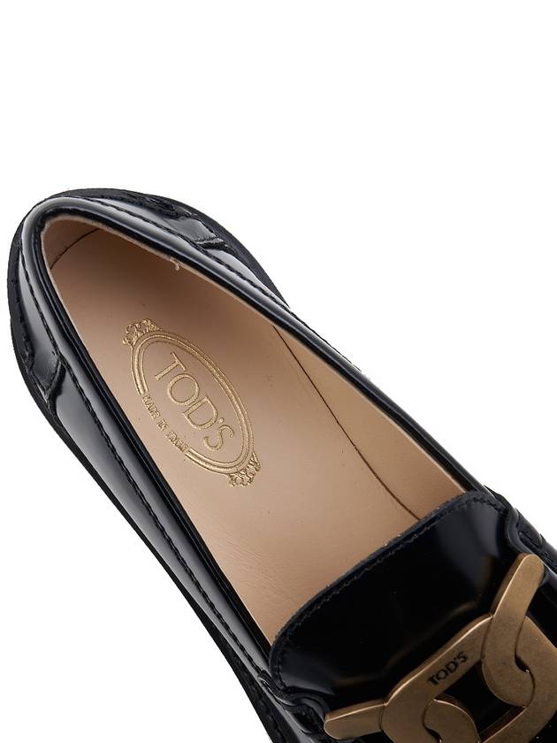 Brushed Leather Chain Loafers Black - TOD'S - BALAAN 8