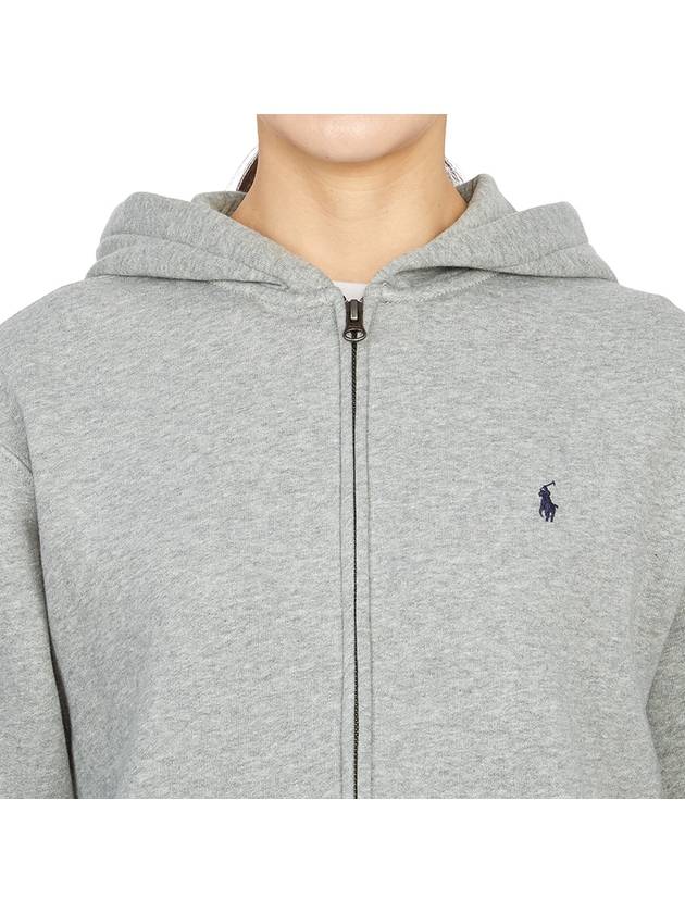 Women s Logo Hooded Zip Up Jacket Gray - POLO RALPH LAUREN - BALAAN 8