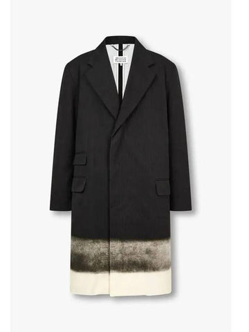 Men s color combination hem striped coat charcoal - MAISON MARGIELA - BALAAN 1