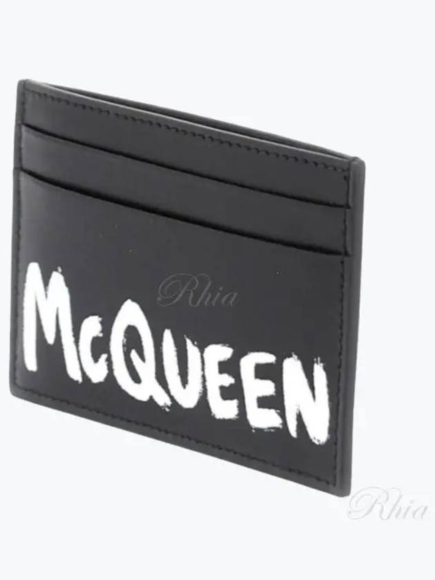 Graffiti Card Wallet Black - ALEXANDER MCQUEEN - BALAAN 2