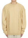 Men's Slightly Oversized Fit Wool Knit Top Yellow - FAMILY FIRST - BALAAN 2