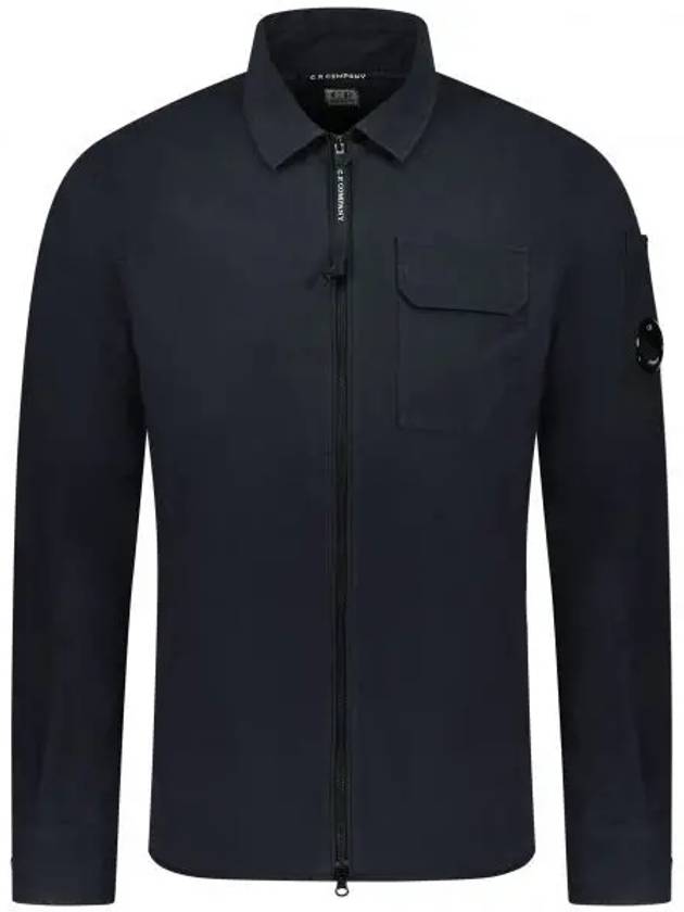 Gabardine Zip Up Long Sleeve Shirt Navy - CP COMPANY - BALAAN 2