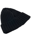 Lens Wappen Ribbed Wool Beanie Black - CP COMPANY - BALAAN 5