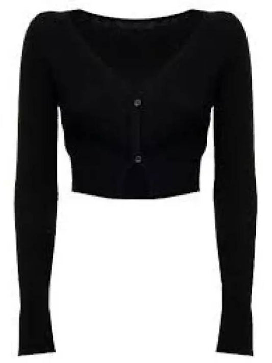 Le Alzou Cropped Mohair Cardigan Black - JACQUEMUS - BALAAN 2