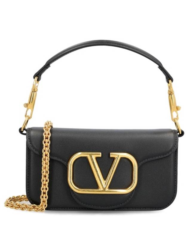 V Logo Buckle Calfskin Small Shoulder Bag Black - VALENTINO - BALAAN 2