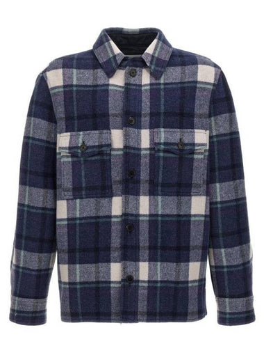 Kervon Check Shirt Jacket Faded Night - ISABEL MARANT - BALAAN 1