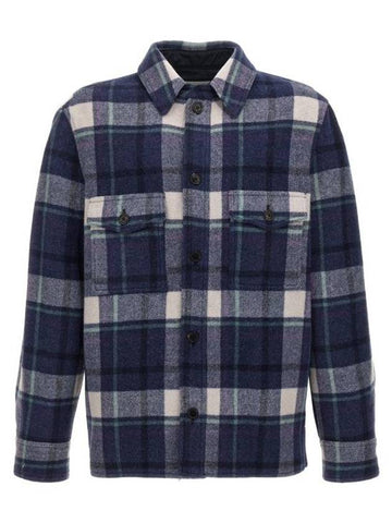 Kervon Check Shirt Jacket Faded Night - ISABEL MARANT - BALAAN 1