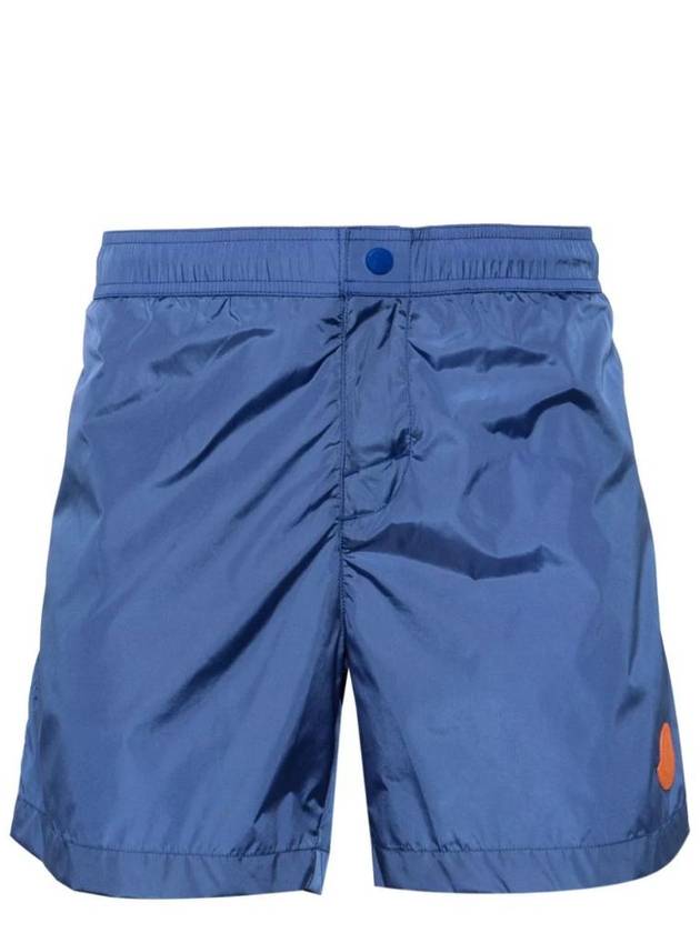 Logo Patch Banding Swim Shorts Blue - MONCLER - BALAAN 1