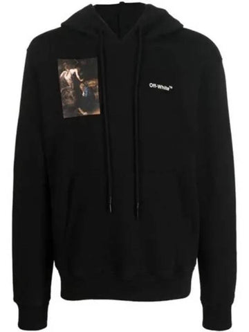 Caravaggio Print Drawstring Hoodie Black - OFF WHITE - BALAAN 1