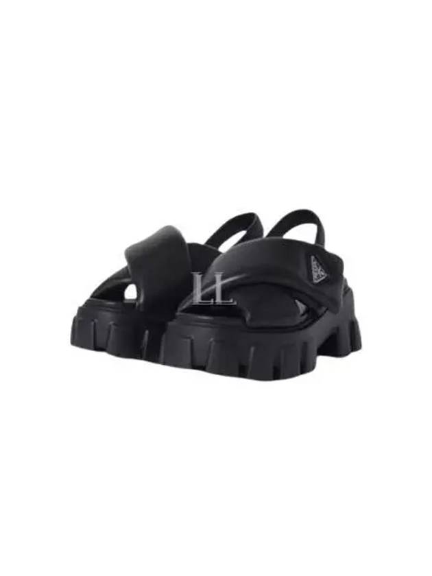 Monolith Padded Nappa Leather Sandals Black - PRADA - BALAAN 2