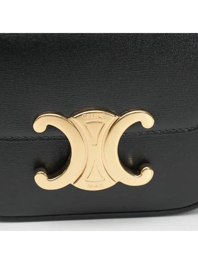 Triomphe Small Shiny Calfskin Cross Bag Black - CELINE - BALAAN 4