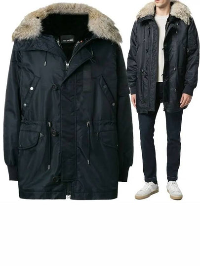 Fur Collar Parka Navy - YVES SALOMON - BALAAN 2