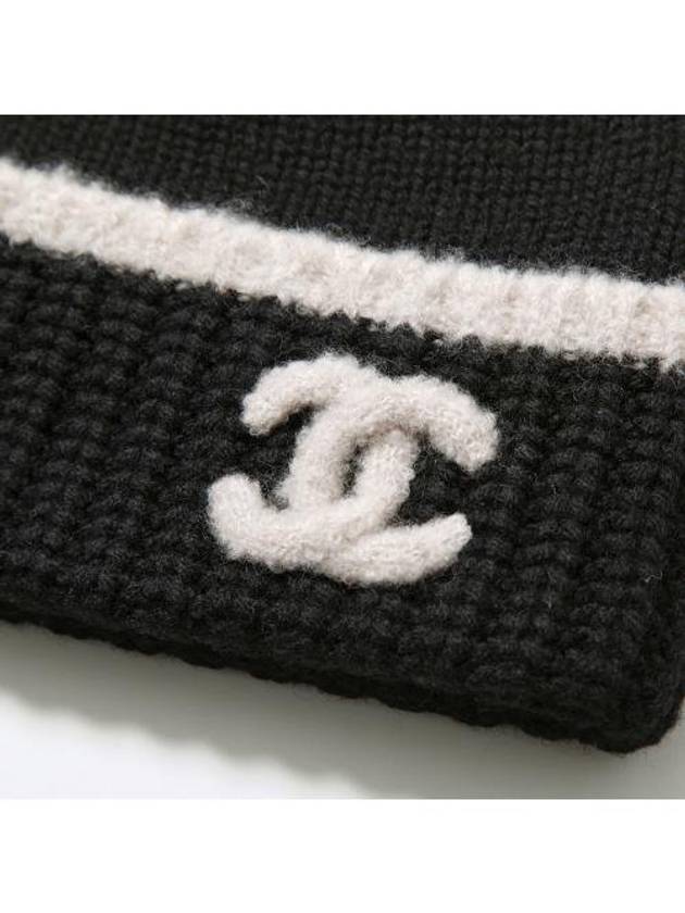 CC Logo Beanie Fur Hat Women Men Unisex Black - CHANEL - BALAAN 4