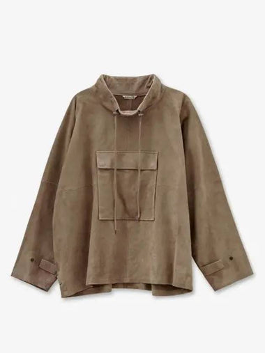 Goat Suede Pullover Blouson Brown A23SP01LSKHBE - AURALEE - BALAAN 1