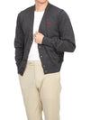 Red Heart Logo Merino Wool Cardigan Heather Grey - AMI - BALAAN 8